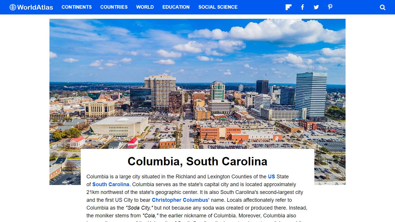 Columbia, South Carolina - WorldAtlas